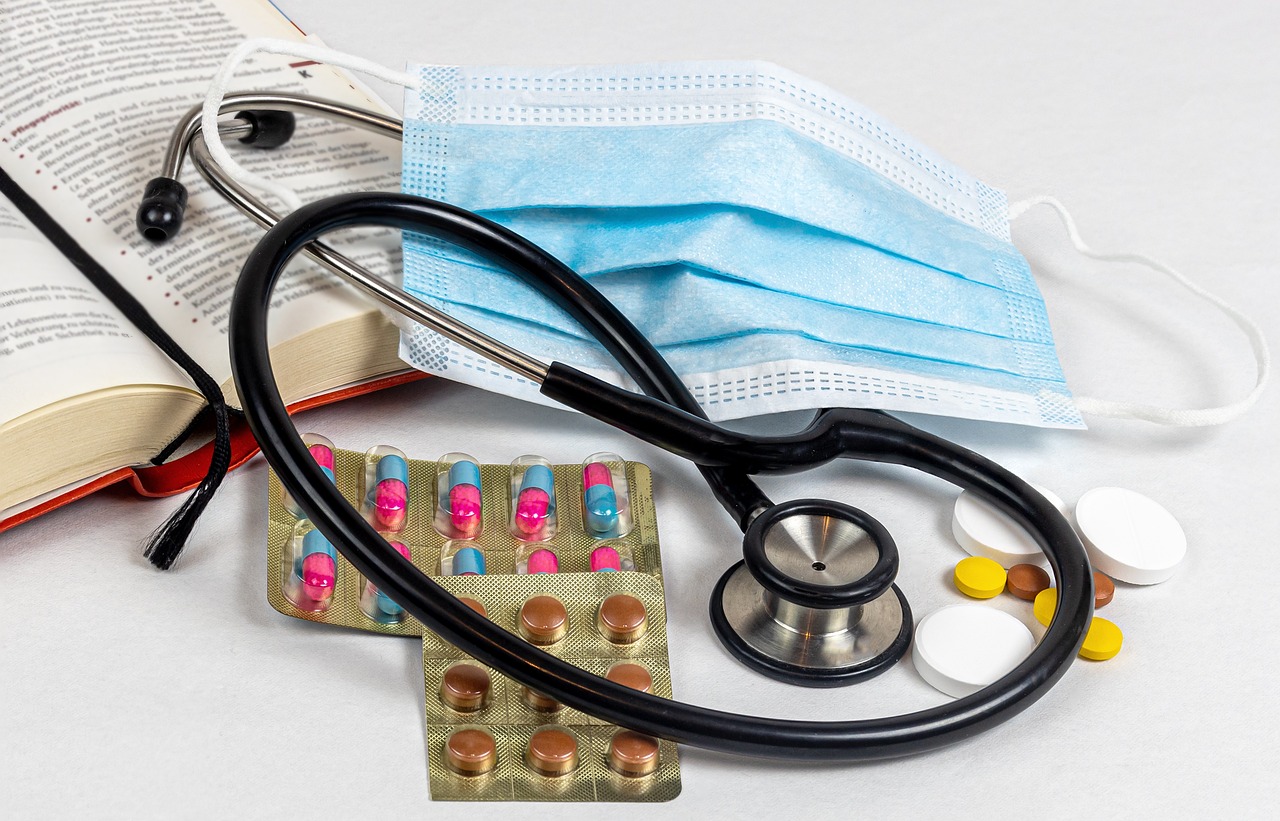 Stethoscope, mouth guard, medicine — Enhance Your Pharmaceutical Career With Graduate-Level Online Education
