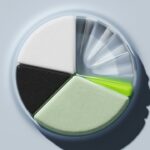 abstract pie chart design with varying colors and textures