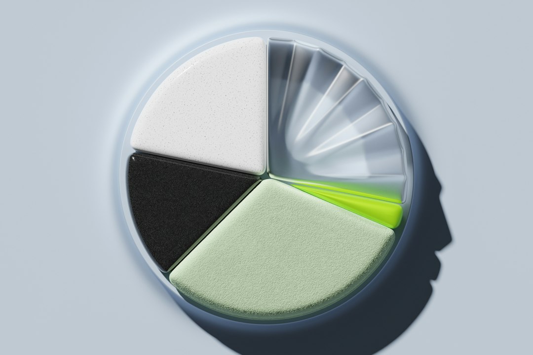 abstract pie chart design with varying colors and textures
